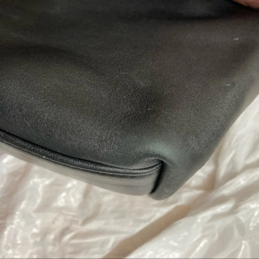 Coach vintage black leather drawstring bucket bag 9166 RARE